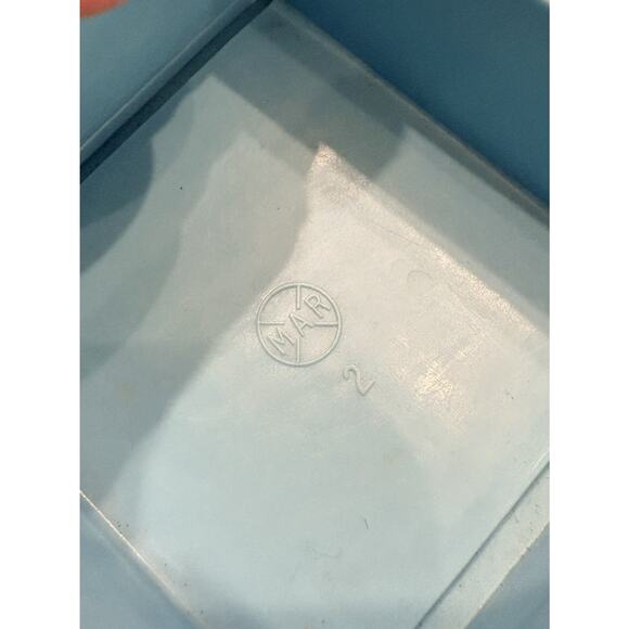 VTG Marx Doll House Furniture Blue Corner Tub Hamper Toilet Sink Chair - Picture 7 of 7